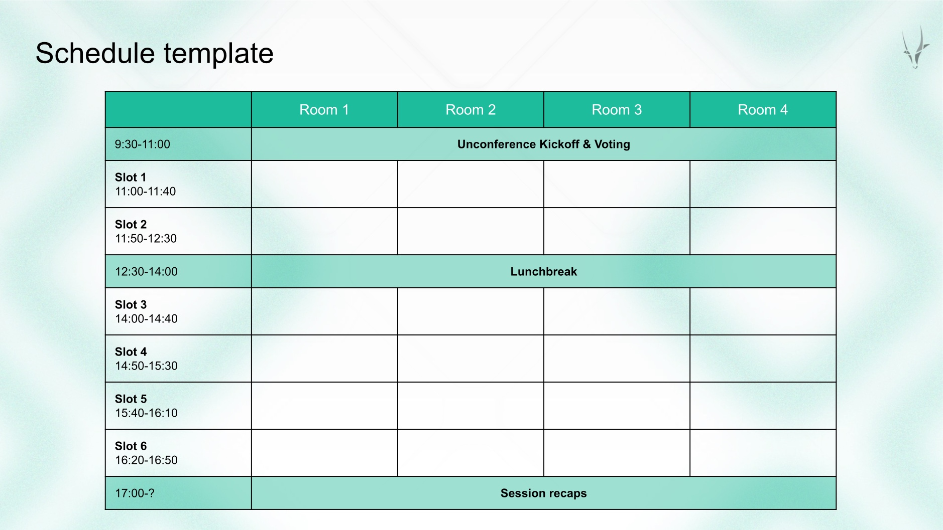 Unconference Schedule